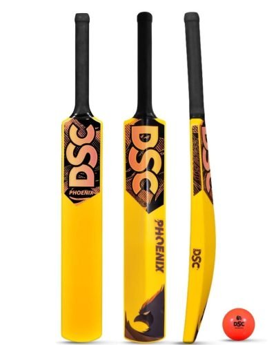 Cricket Bat & Ball Set - Phoenix Plastic Yellow_Black
